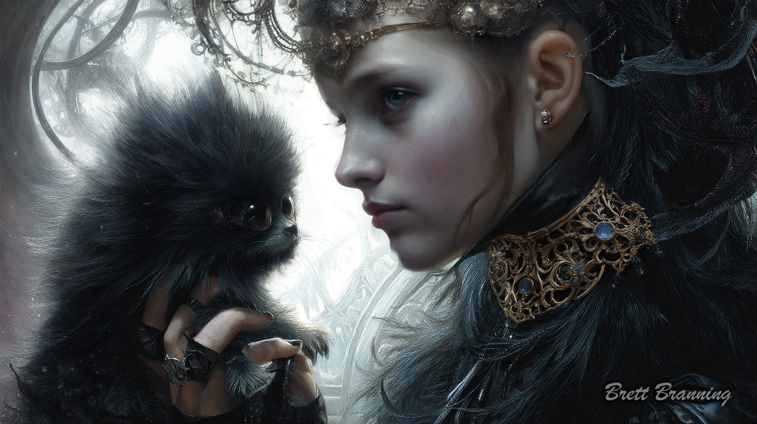 Crown of the Moonless Queen - dark fantasy digital art by The Synthetic Dream Foundation