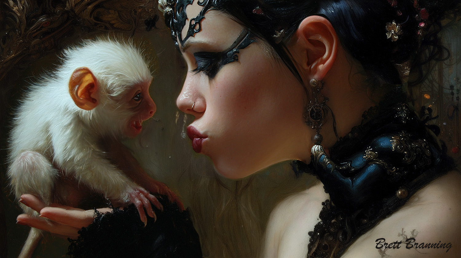 Sorceress Beneath the Ashen Sky - dark fantasy digital art by The Synthetic Dream Foundation