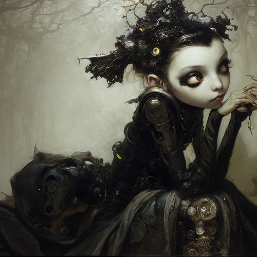 The Widow of Blackthorn Hollow - dark fantasy art by The Synthetic Dream Foundation